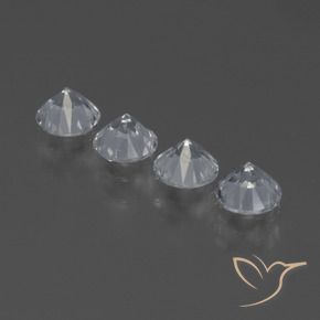 Gemas de Zafiro Blanco claro natural de 1.56 ct, Redondo, VVS-VS
