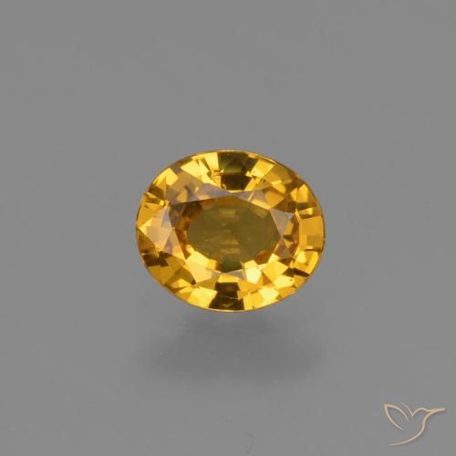 0.61ct Natural Naranja dorado intenso Zafiro, Ovalada, VS