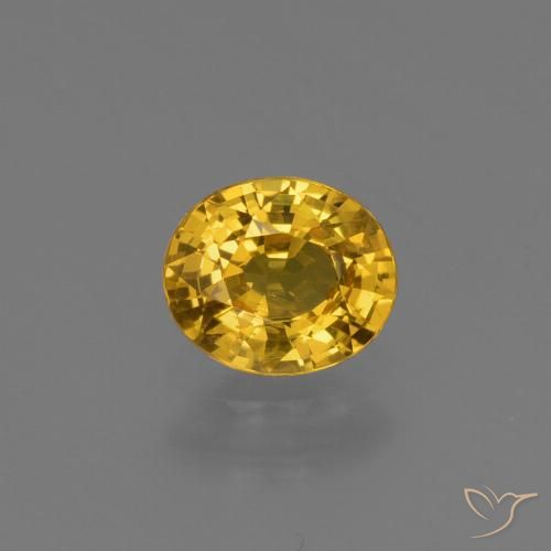 0.73ct Natural Dorado oscuro Zafiro, Ovalada, VS
