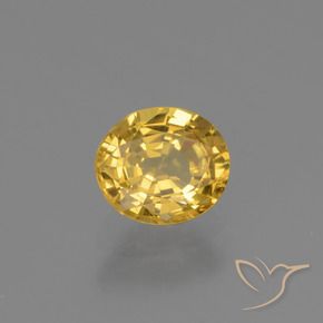 Zafiro Dorado natural de 0.73 ct, Ovalada, VS