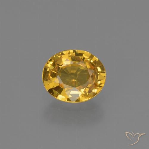 0.64ct Natural Naranja dorado intenso Zafiro, Ovalada, VS