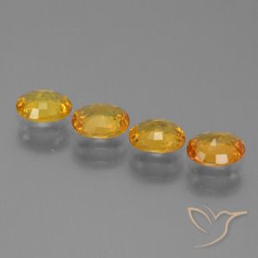 Gemas de Zafiro Dorado naranja oscuro natural de 3.06 ct, Ovalada, VS