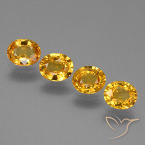 Gemas de Zafiro Dorado naranja intenso natural de 2.73 ct, Ovalada, VVS-VS