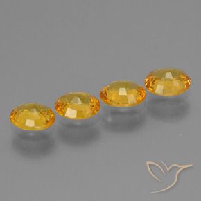 Gemas de Zafiro Dorado naranja intenso natural de 2.73 ct, Ovalada, VVS-VS