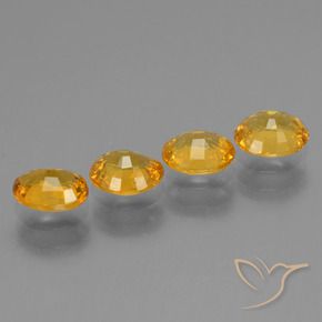 Gemas de Zafiro Dorado naranja oscuro natural de 2.89 ct, Ovalada, VS