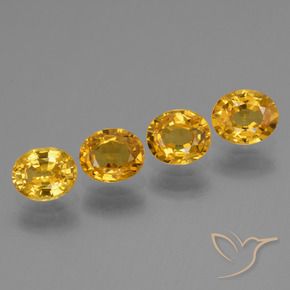 Gemas de Zafiro Dorado naranja oscuro natural de 2.78 ct, Ovalada, VS