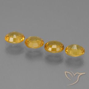 Gemas de Zafiro Dorado naranja oscuro natural de 2.78 ct, Ovalada, VS