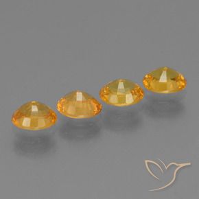 Gemas de Zafiro Dorado naranja oscuro natural de 2.91 ct, Ovalada, VS