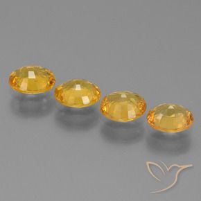 Gemas de Zafiro Dorado naranja oscuro natural de 2.80 ct, Ovalada, VS