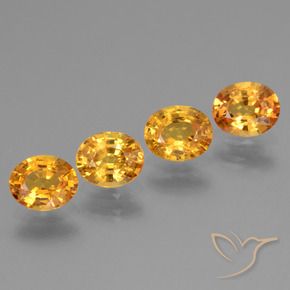 Gemas de Zafiro Dorado naranja oscuro natural de 2.82 ct, Ovalada, VS