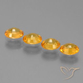Gemas de Zafiro Dorado naranja oscuro natural de 2.82 ct, Ovalada, VS
