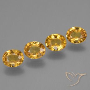 Gemas de Zafiro Dorado oscuro natural de 2.49 ct, Ovalada, VS