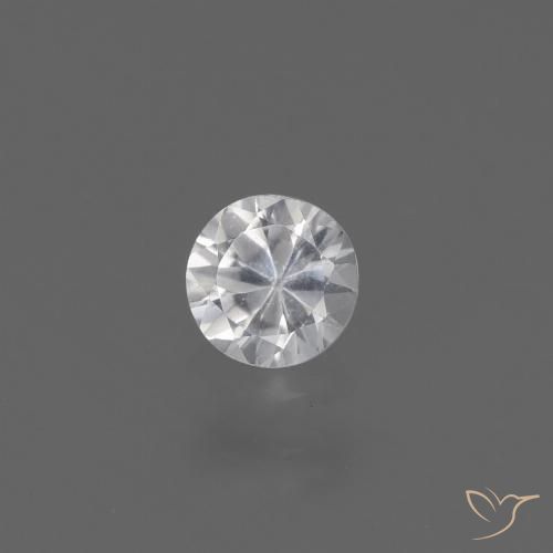 0.42ct Natural Blanco Zafiro, Redondo, VS