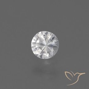 Zafiro Blanco natural de 0.42 ct, Redondo, VS