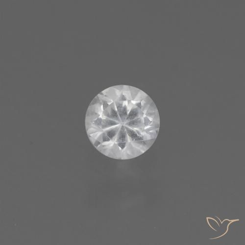 0.40ct Natural Blanco Zafiro, Redondo, VS