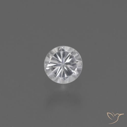 0.41ct Natural Blanco Zafiro, Redondo, VS