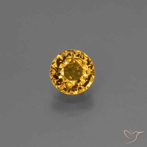 0.84ct Natural Dorado oscuro Zafiro, Redondo, VVS-VS