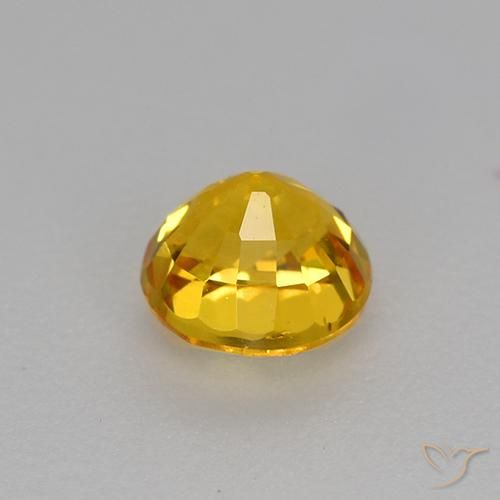 Zafiro Dorado natural de 0.73 ct, Redondo, VS