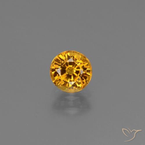 0.74ct Natural Dorado naranja oscuro Zafiro, Redondo, VS
