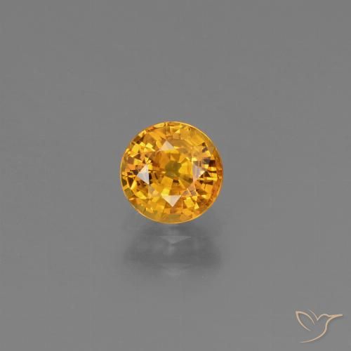 0.77ct Natural Dorado naranja oscuro Zafiro, Redondo, VS