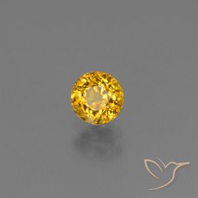 Zafiro Dorado natural de 0.65 ct, Redondo, VVS-VS