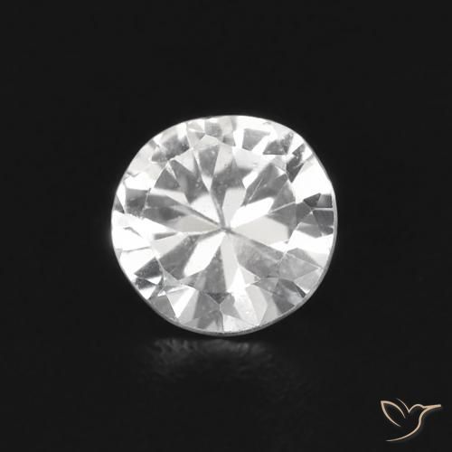 0.38ct Natural Blanco Zafiro, Redondo, VS