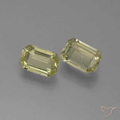 Gemas de Zafiro Amarillo pálido natural de 1.23 ct, Corte Octágono / Esmeralda, VS