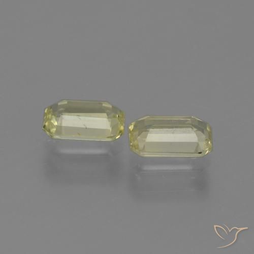 Gemas de Zafiro Amarillo pálido natural de 1.23 ct, Corte Octágono / Esmeralda, VS