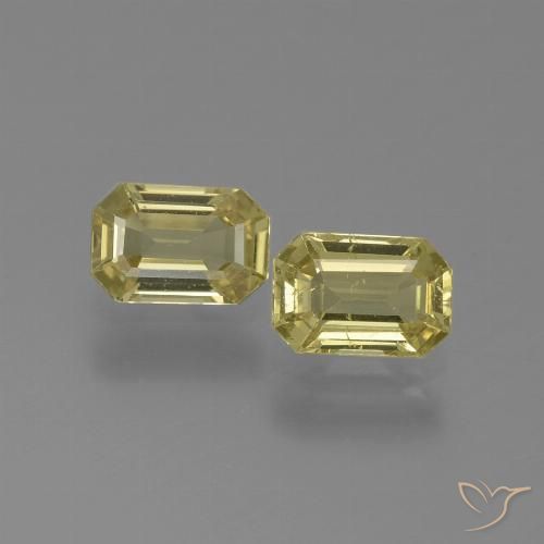 1.29ctw Natural Amarillo medio Zafiro, corte esmeralda, VS