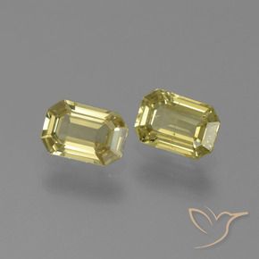 Gemas de Zafiro Amarillo medio natural de 1.29 ct, Corte Octágono / Esmeralda, VS