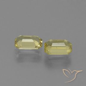 Gemas de Zafiro Amarillo medio natural de 1.29 ct, Corte Octágono / Esmeralda, VS