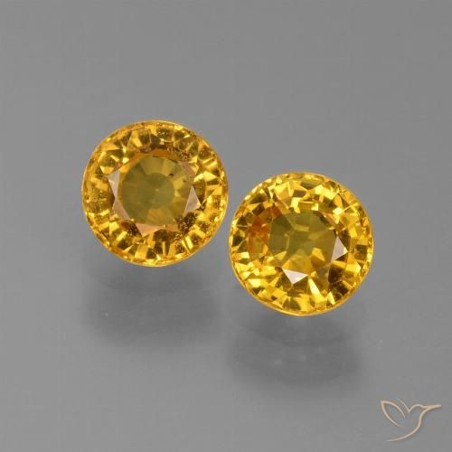 1.42ctw Natural Dorado medio Zafiro, Redondo, VS