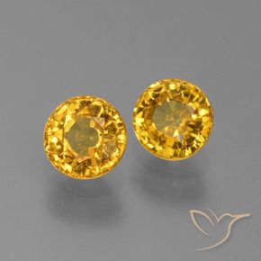 Gemas de Zafiro Dorado medio natural de 1.42 ct, Redondo, VS