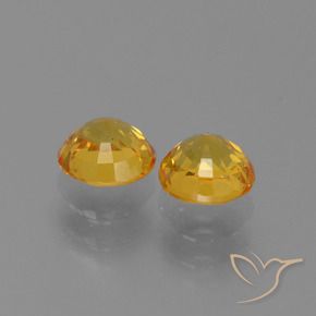 Gemas de Zafiro Dorado medio natural de 1.42 ct, Redondo, VS