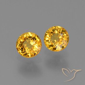Gemas de Zafiro Dorado medio natural de 1.21 ct, Redondo, VVS
