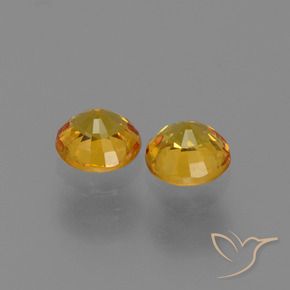 Gemas de Zafiro Dorado medio natural de 1.21 ct, Redondo, VVS