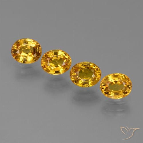 3.19ctw Natural Dorado naranja Zafiro, Ovalada, VS