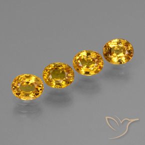 Gemas de Zafiro Dorado naranja natural de 3.19 ct, Ovalada, VS
