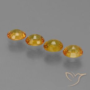 Gemas de Zafiro Dorado naranja natural de 3.19 ct, Ovalada, VS