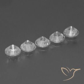 Gemas de Zafiro Blanco claro natural de 1.78 ct, Redondo, VS