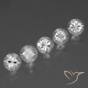 Gemas de Zafiro Blanco natural de 1.92 ct, Redondo, VVS-VS