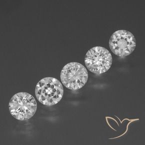 Gemas de Zafiro Blanco natural de 1.86 ct, Redondo, VVS-VS