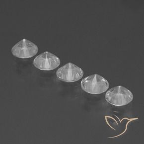 Gemas de Zafiro Blanco natural de 1.86 ct, Redondo, VVS-VS