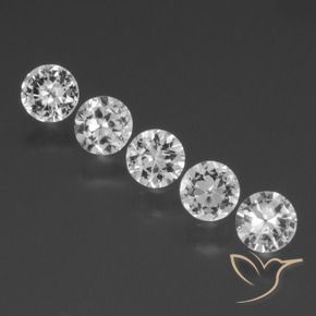 Gemas de Zafiro Blanco natural de 1.57 ct, Redondo, VVS-VS