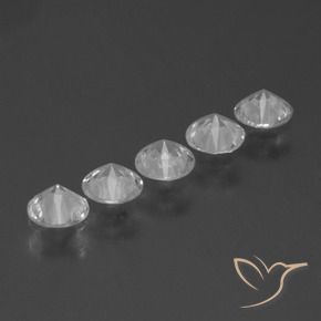 Gemas de Zafiro Blanco natural de 1.57 ct, Redondo, VVS-VS