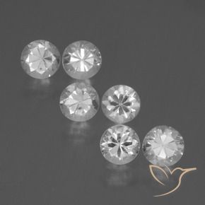 Gemas de Zafiro Blanco natural de 2.35 ct, Redondo, VVS-VS