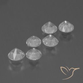 Gemas de Zafiro Blanco natural de 2.35 ct, Redondo, VVS-VS