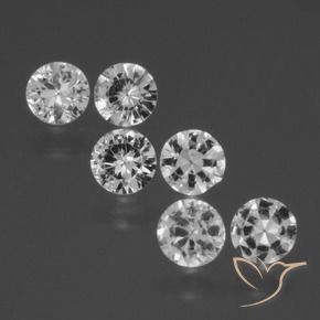 Gemas de Zafiro Blanco natural de 2.07 ct, Redondo, VS