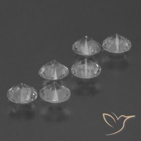 Gemas de Zafiro Blanco natural de 2.07 ct, Redondo, VS