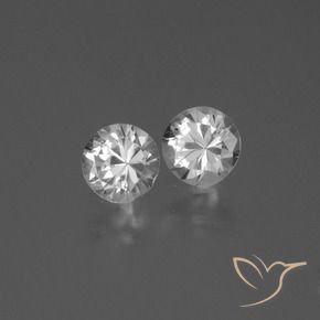 Gemas de Zafiro Blanco natural de 0.74 ct, Redondo, VVS-VS